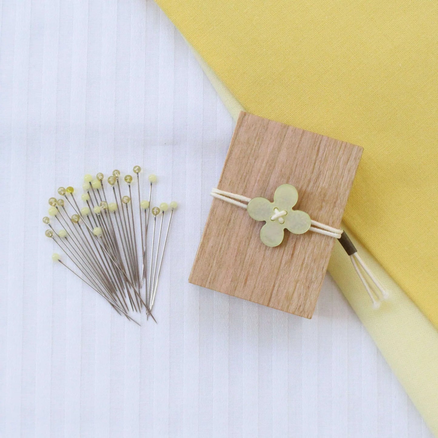 Cohana Glass Sewing Pins in a Cherry-Wood Box