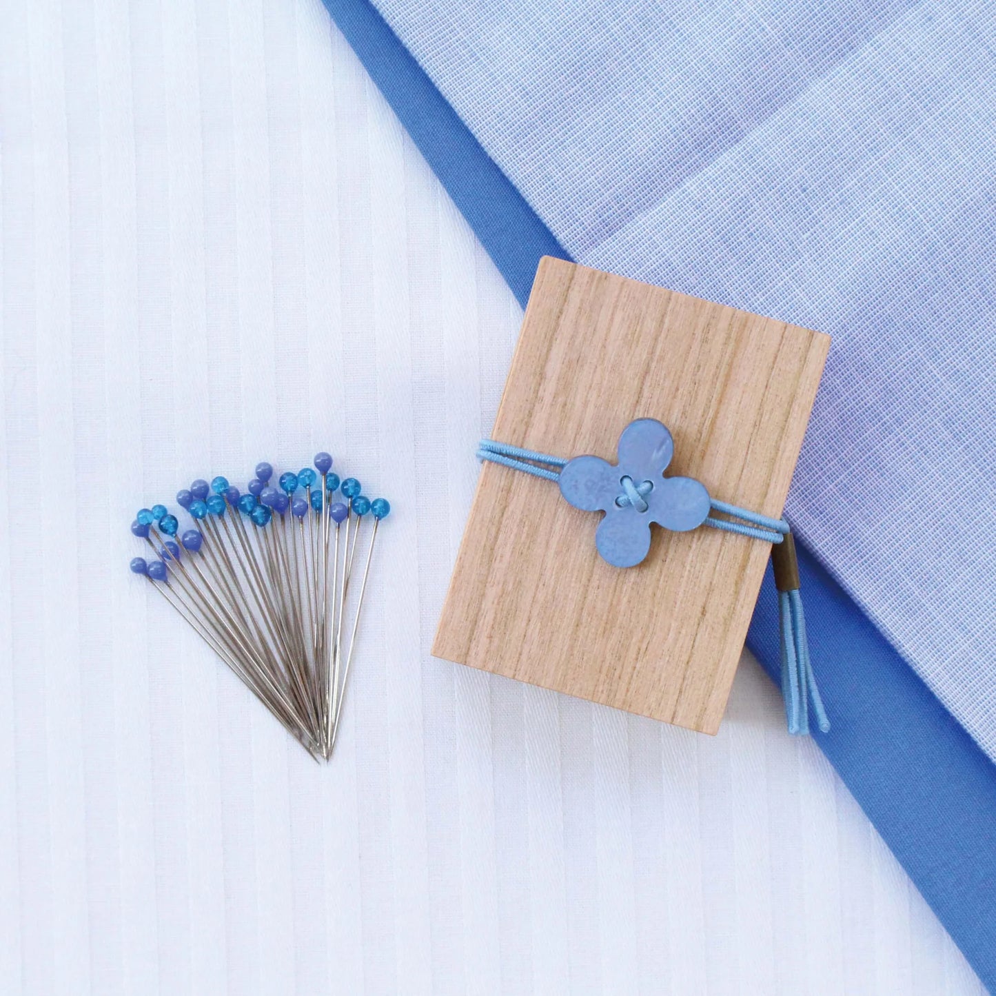 Cohana Glass Sewing Pins in a Cherry-Wood Box