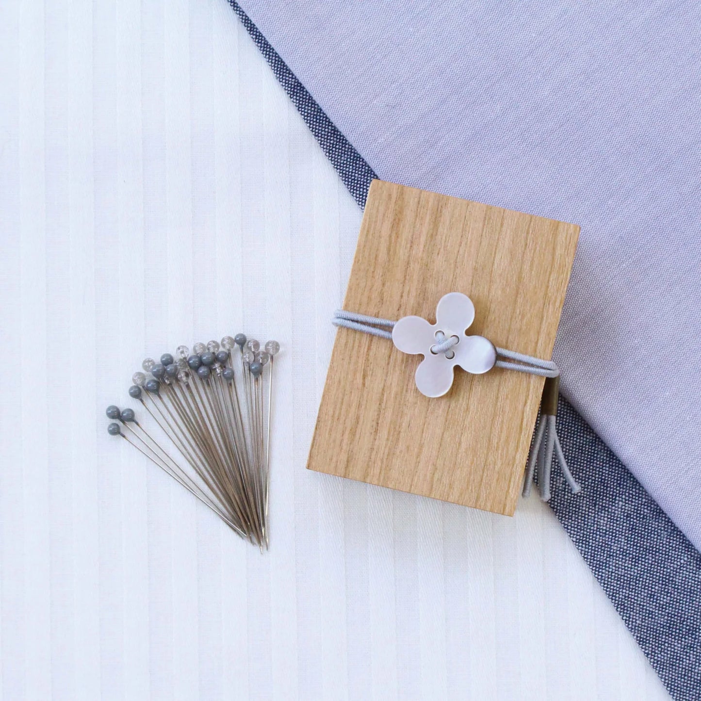 Cohana Glass Sewing Pins in a Cherry-Wood Box