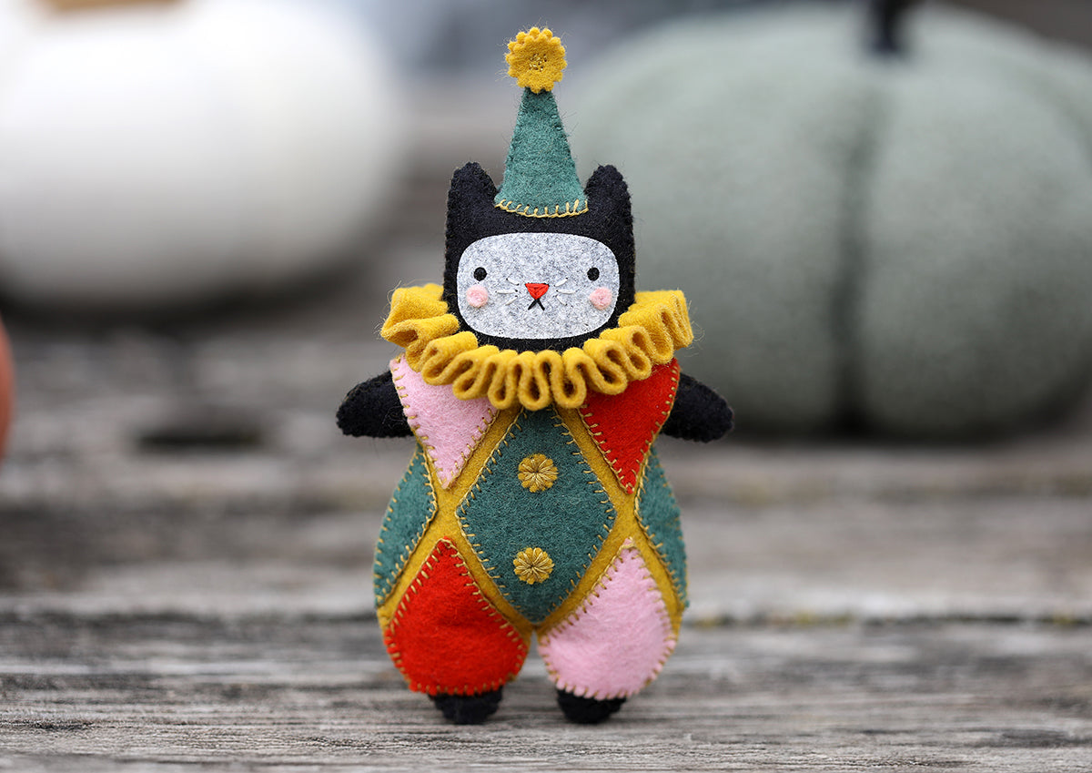 Harlequin Cat - Felt Doll Kit