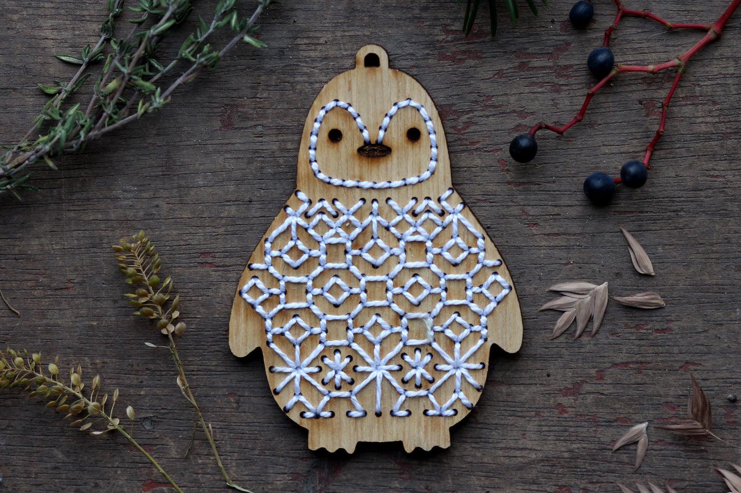 Set of 6 - DIY Stitched Ornament Kit (Oak Set)