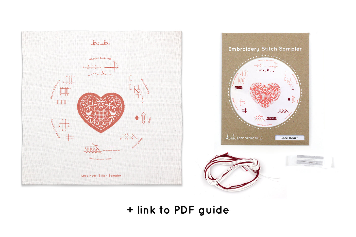 Lace Heart - Embroidery Stitch Sampler