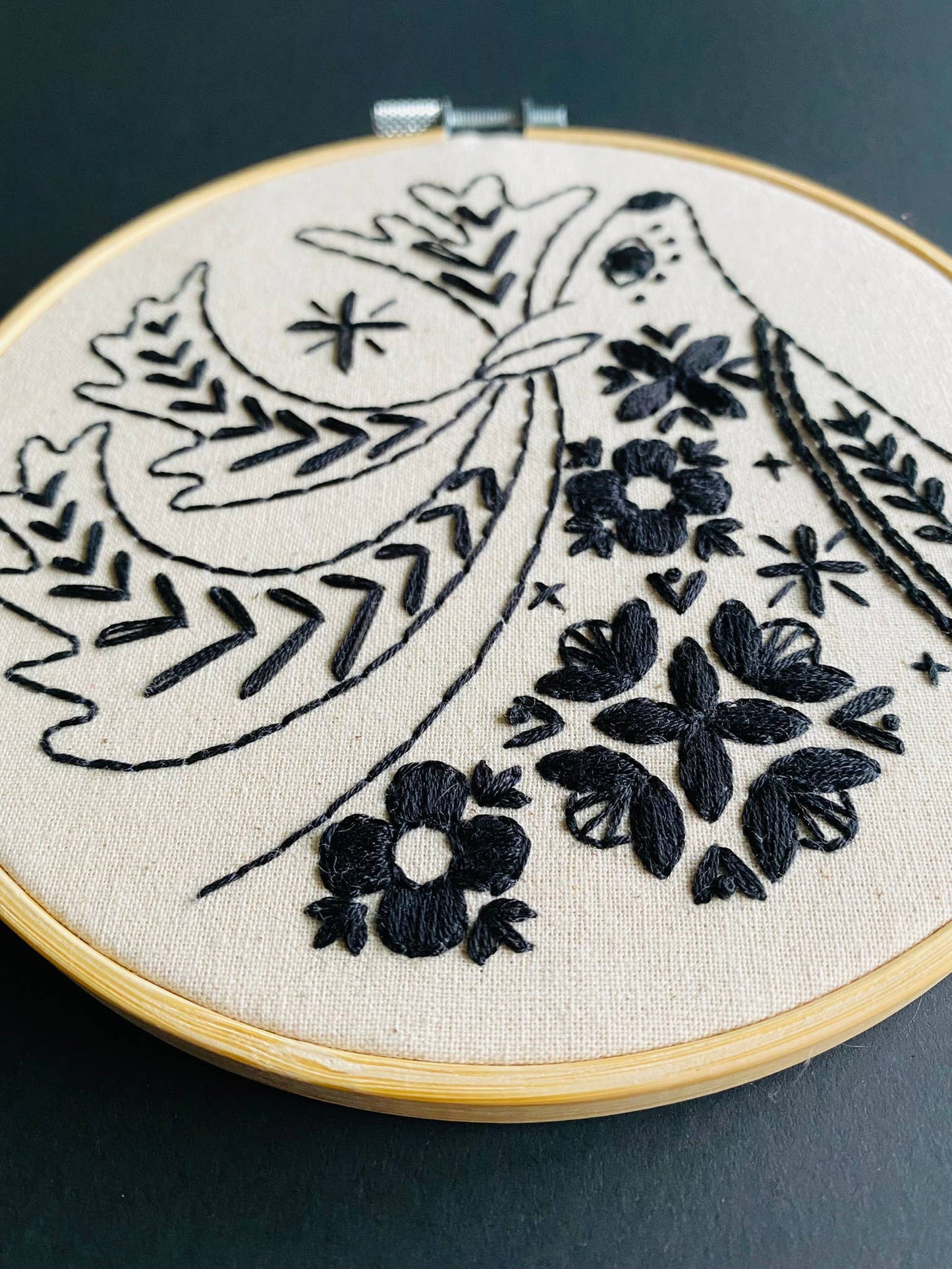 LAST CHANCE Folk Caribou Complete Embroidery Kit - Black