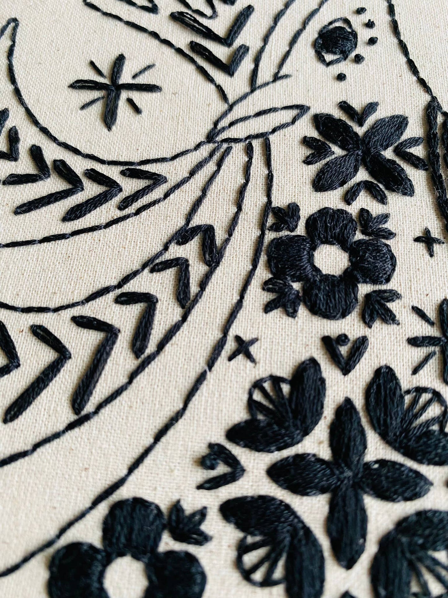 LAST CHANCE Folk Caribou Complete Embroidery Kit - Black