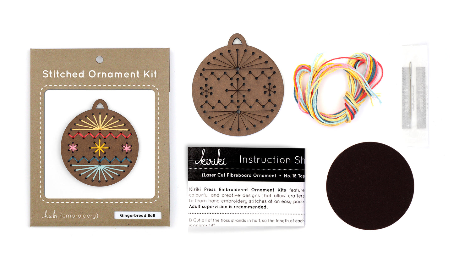 Gingerbread Ball - DIY Stitched Ornament Kit