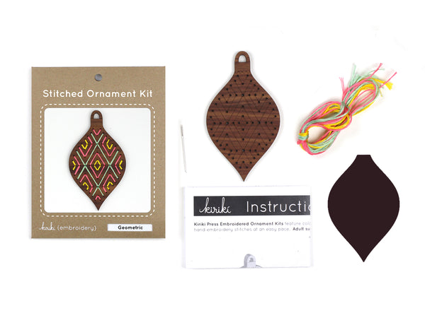 Set of 6 - DIY Stitched Ornament Kit (Walnut Set)