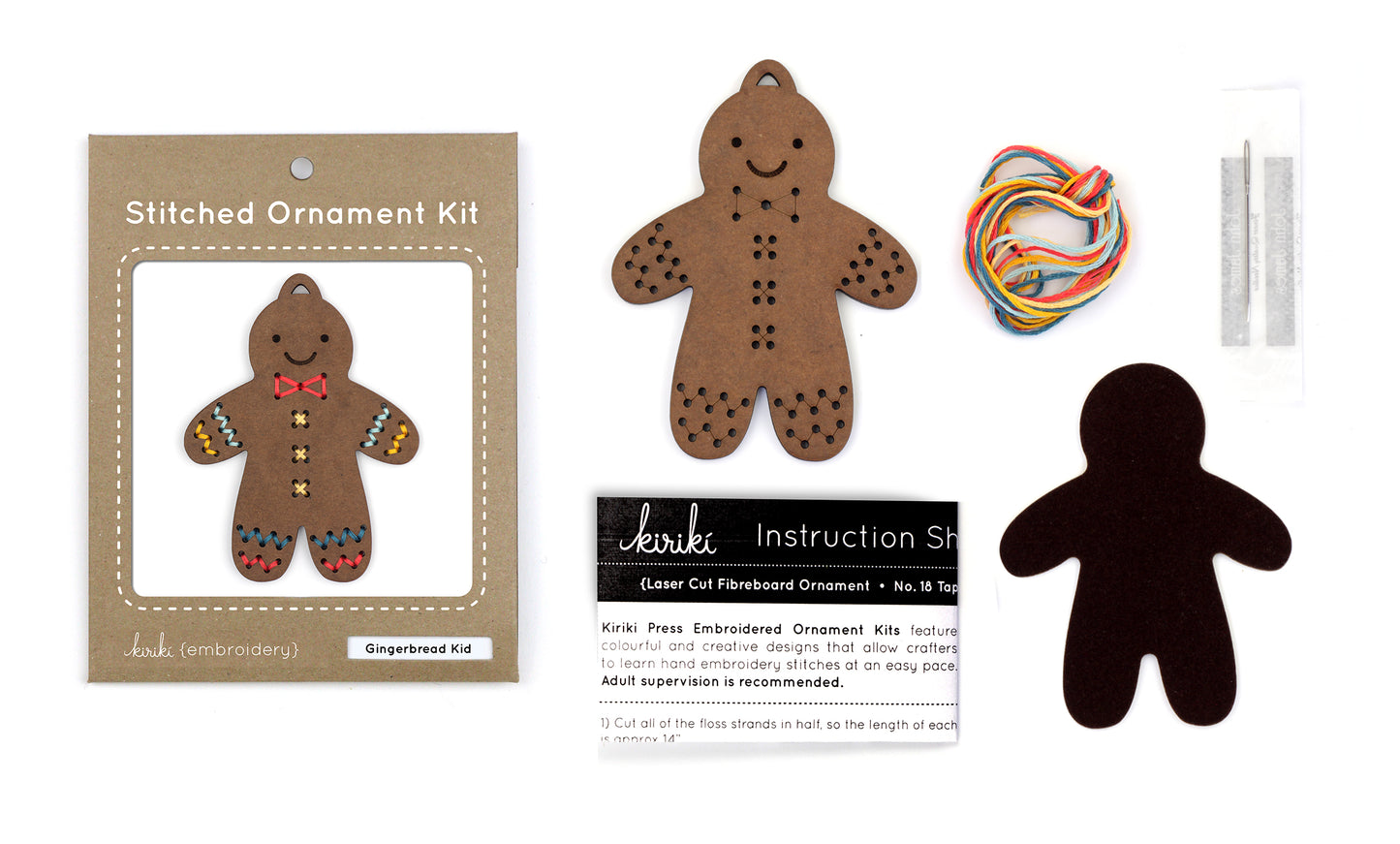 Gingerbread Kid - DIY Stitched Ornament Kit