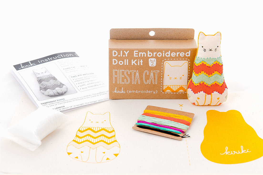 Fiesta Cat - Embroidery Kit
