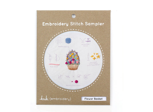 Flower Basket - Embroidery Stitch Sampler