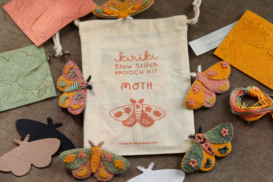 JULY 29 @ 12:00PM ET - Slow Stitch Moth Brooch Kit