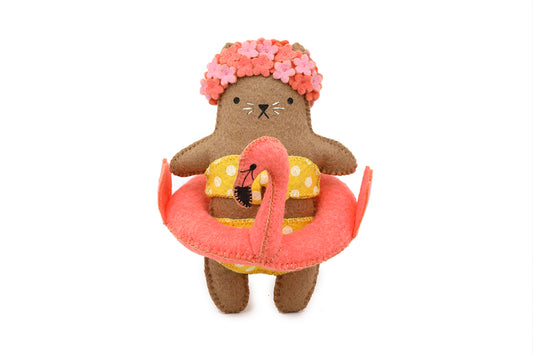 Flamingo Cat - Felt Doll Kit
