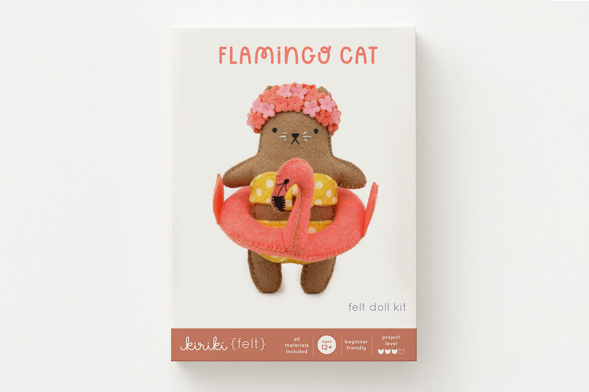 Flamingo Cat - Felt Doll Kit