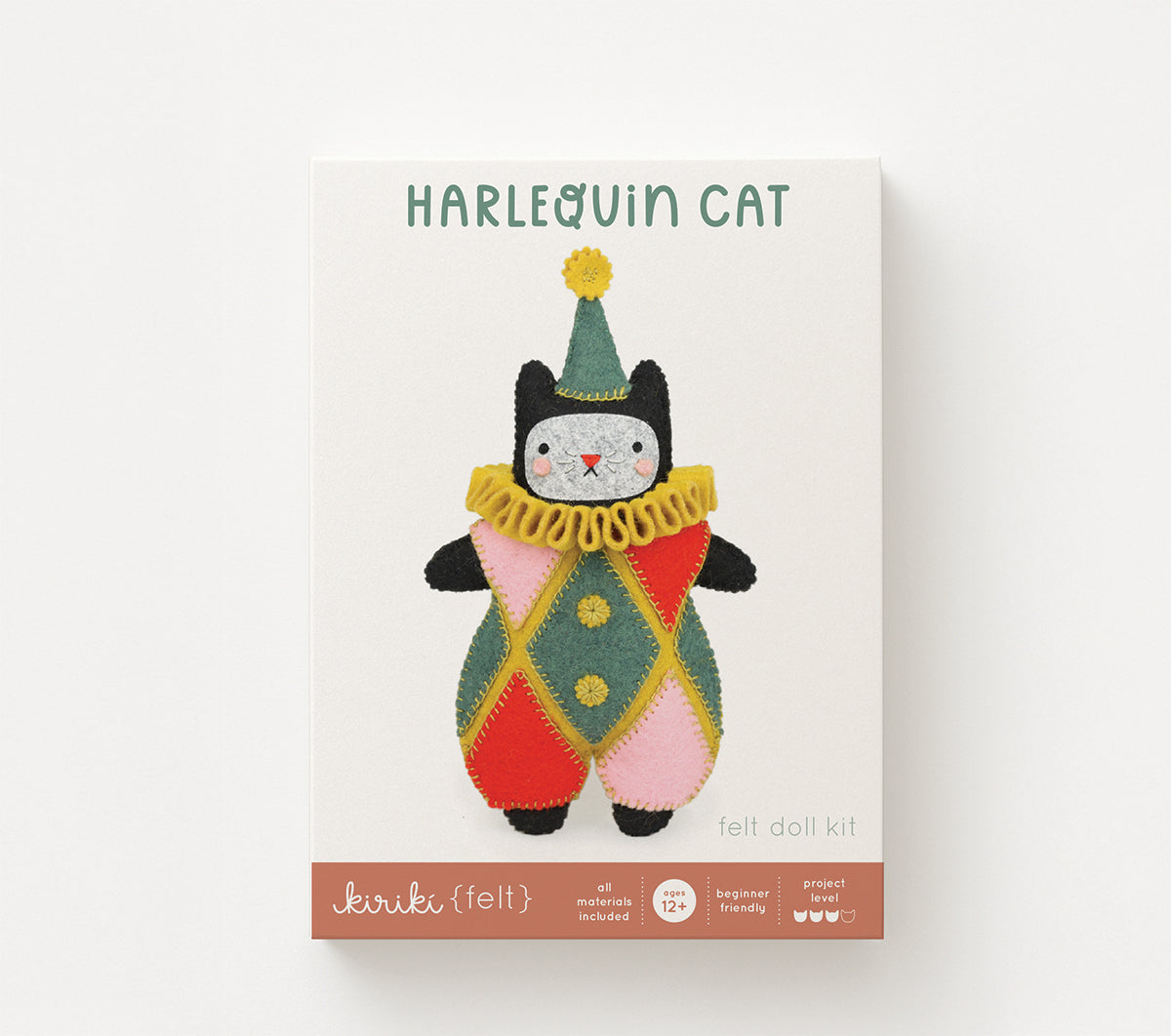 Harlequin Cat - Felt Doll Kit