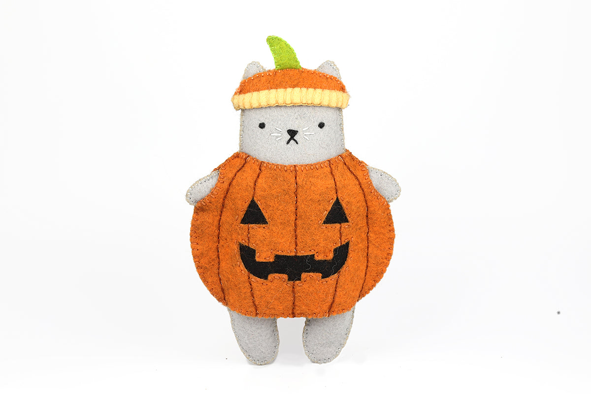 Pumpkin Cat - Felt Doll Kit