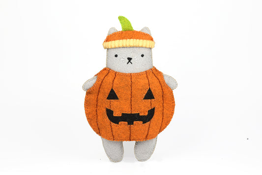 Pumpkin Cat - Felt Doll Kit