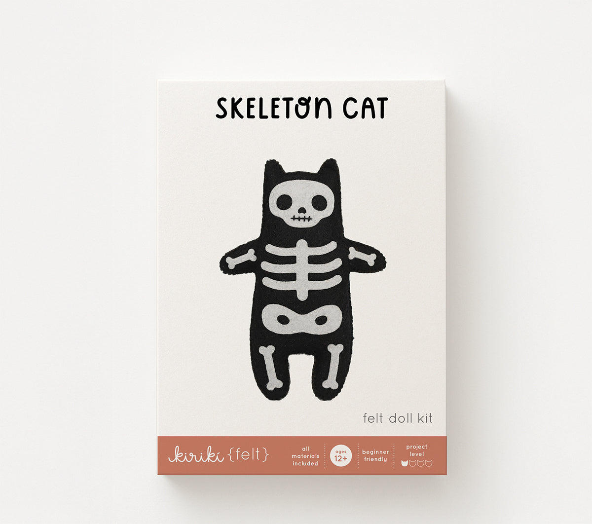 Skeleton Cat - Felt Doll Kit