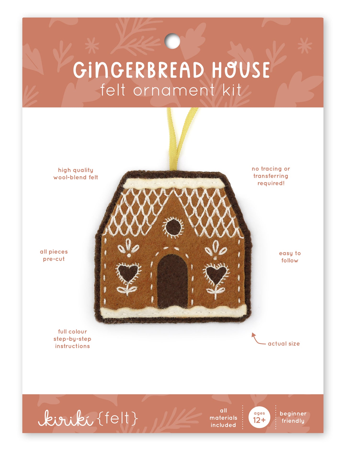 Gingerbread House - Felt Ornament Kit