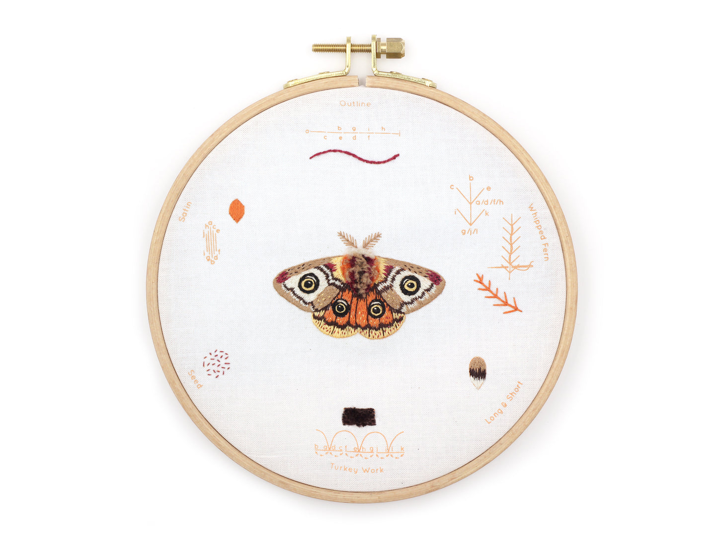 Moth - Embroidery Stitch Sampler