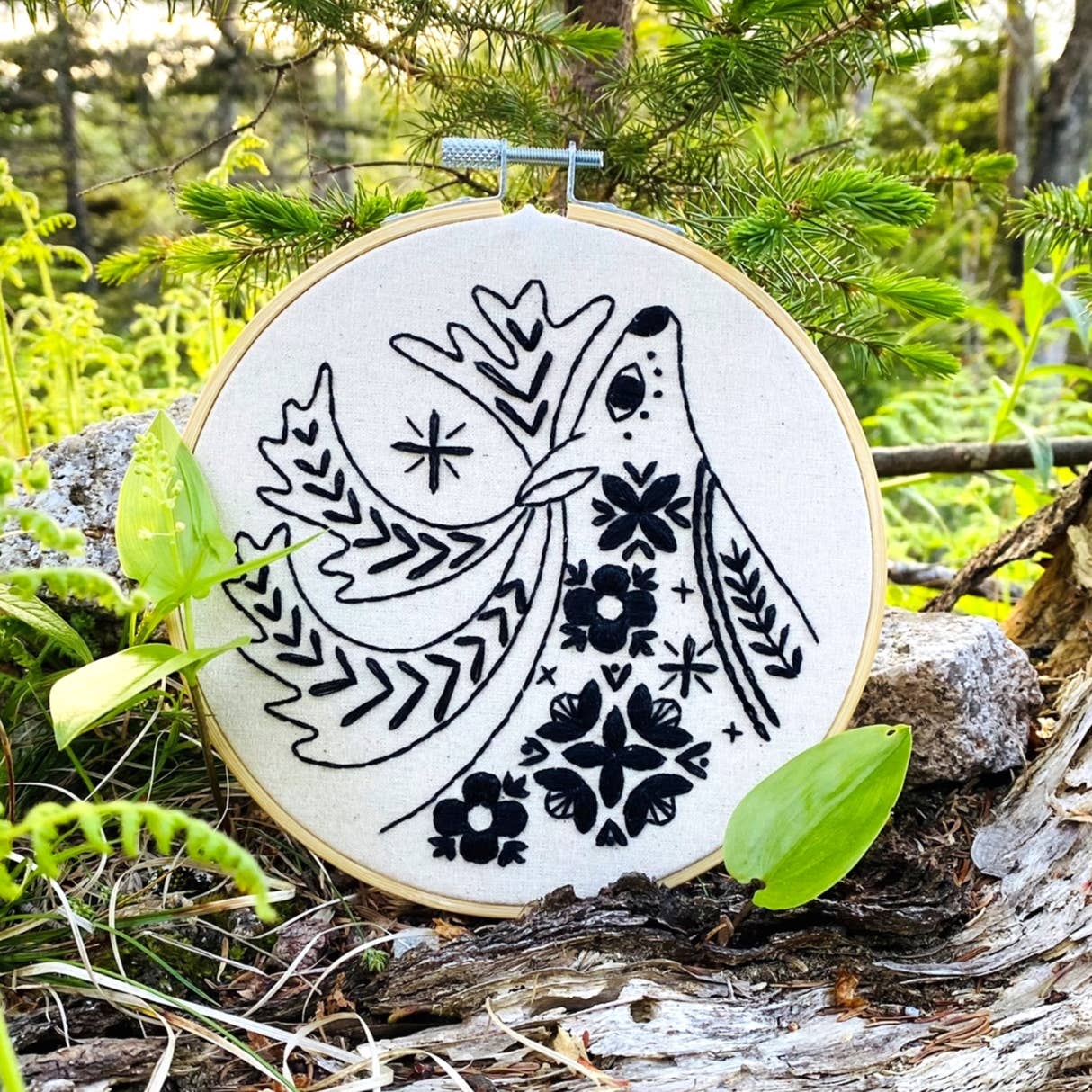 LAST CHANCE Folk Caribou Complete Embroidery Kit - Black