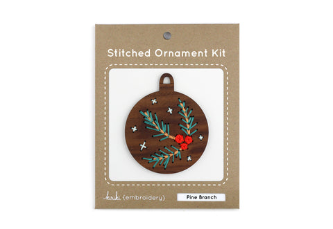 Set of 6 - DIY Stitched Ornament Kit (Walnut Set)