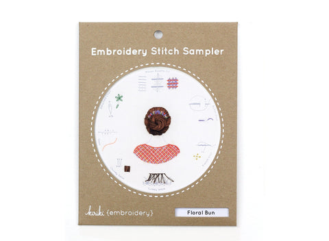 Floral Bun - Embroidery Stitch Sampler