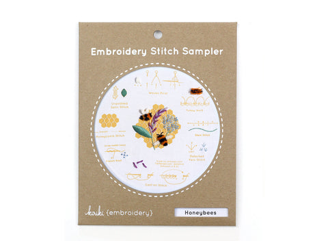 Honeybees - Embroidery Stitch Sampler